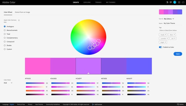 Adobe Color Design Tool for Websites
